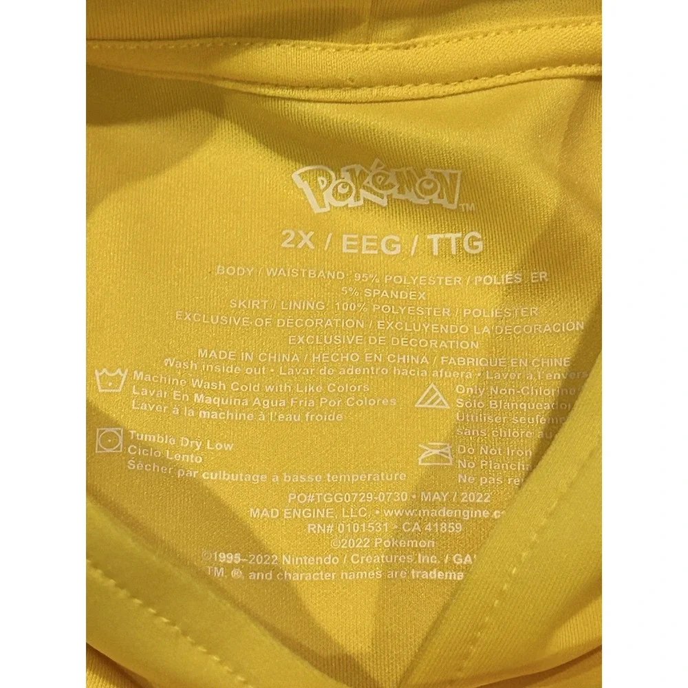 Pokemon Girl's Size‎ 2X Dress Short Sleeve Hooded And Lace Bottom Yellow NWOT - Picture 6 of 6